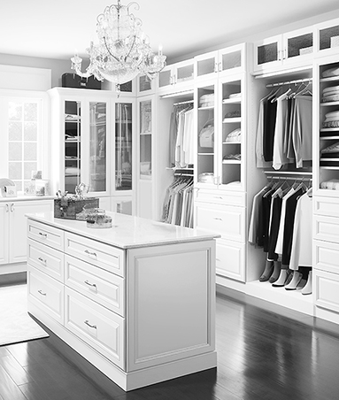 custom-closet-design-largo-1 Custom walk-in closet system with built-in drawers and shelving in Largo, FL